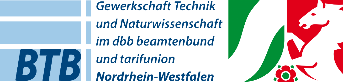 Logo BTB - Gewerkschaft Technik und Naturwissenschaft im dbb - beamtenbund und tarifunion Nordrhein-Westfalen